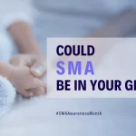 Illustration explaining spinal muscular atrophy (SMA), a rare genetic disorder