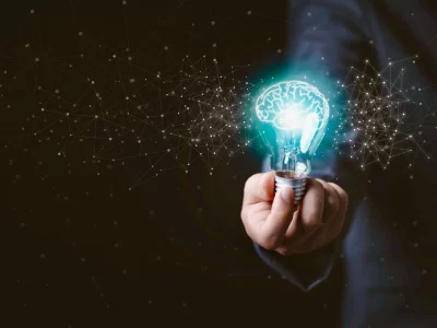 Lightbulb Brain Symbol – Medical Intelligence and Healthcare Innovation Lightbulb brain symbol - medical intelligence, neurological innovation, and healthcare insights